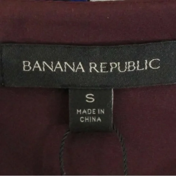 Banana Republic Burgandy Blue Floral Faux Wrap V-Neck Maxi Dress Size S - Picture 10 of 10